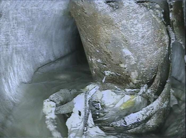 No-dig blockage removal cutting a concrete obstruction in a sewer, RGL Services UK