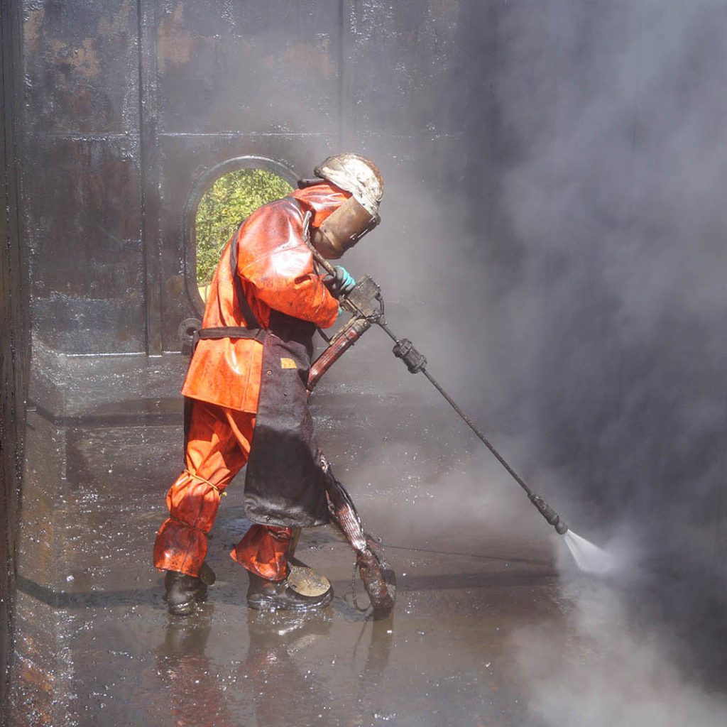 Steel Surface Prep using UHP Water Jetting